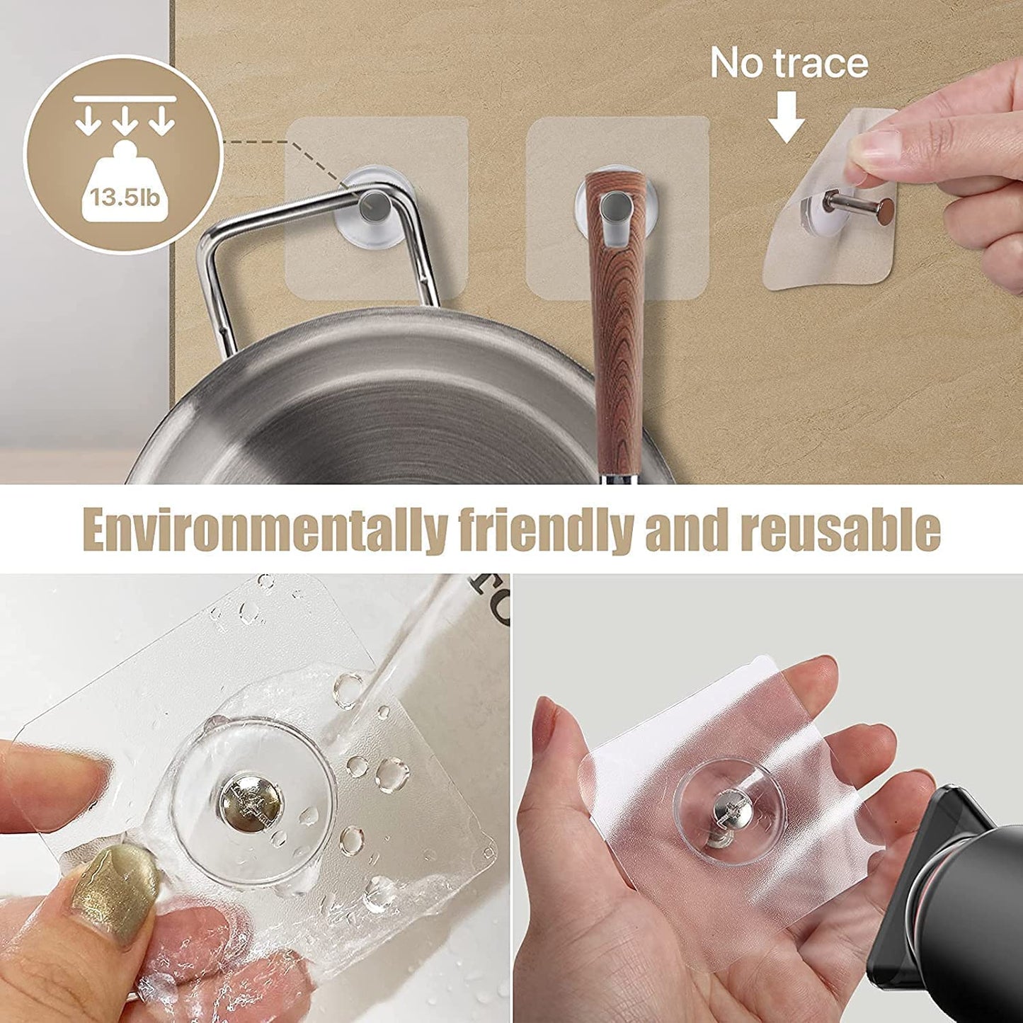 Heavy Duty Adhesive Hooks (Pack of 10)